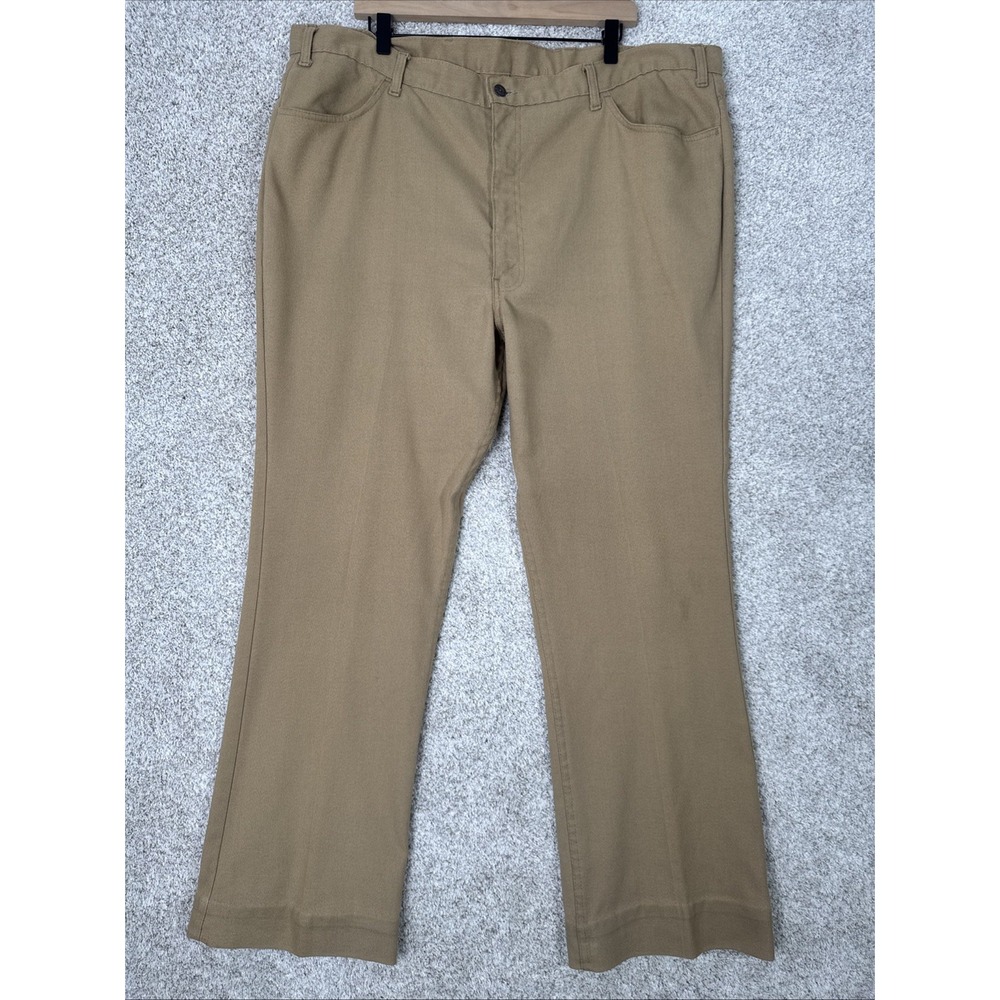 Vintage 70s LEVI'S Polyester PANTS 42x31 Scovill Zipper Black‎ w/Gold Tab